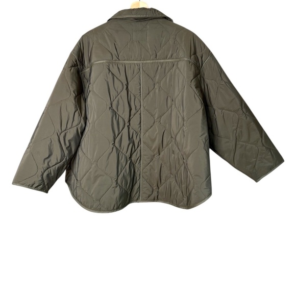 OLD NAVY Oversize Hunter Green Quilted Utility Jacket Patch Pockets  Sz 2X - Picture 4 of 9